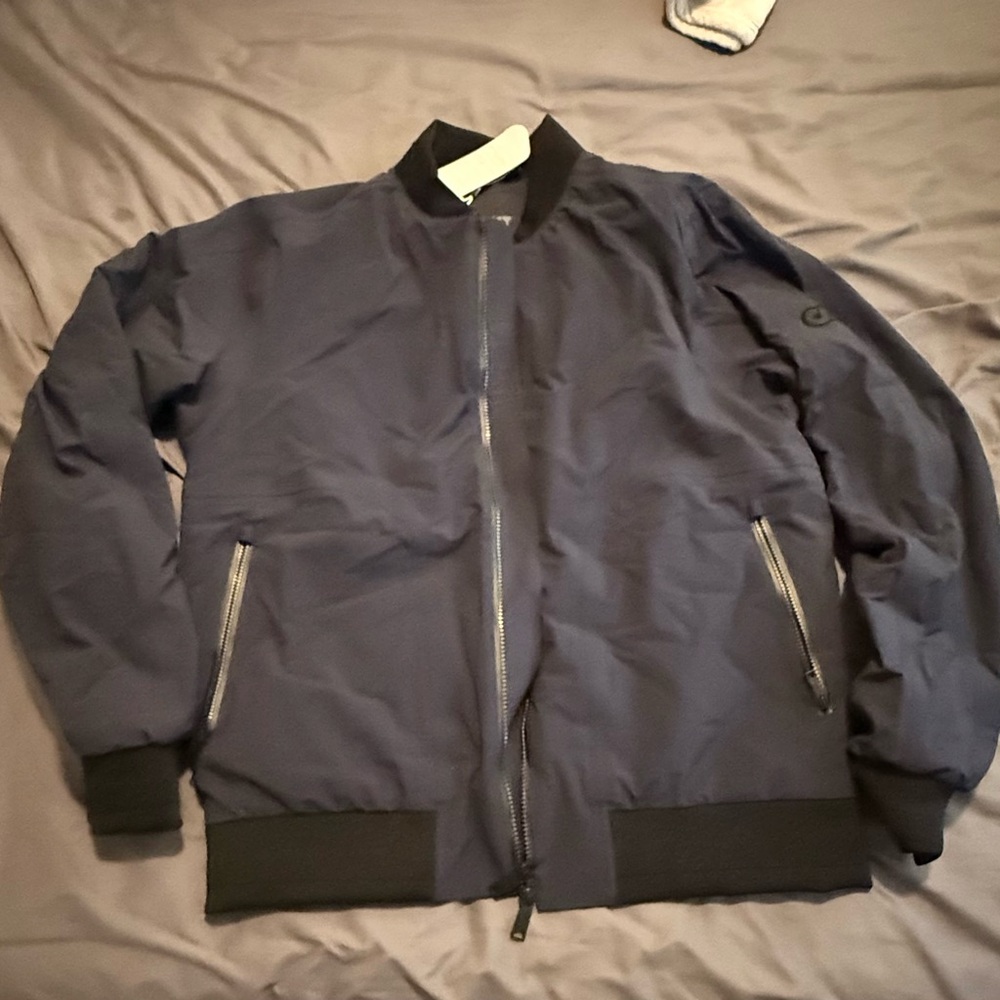Men's AlphaTauri Navy Bomber Jacket with Taurobran technology